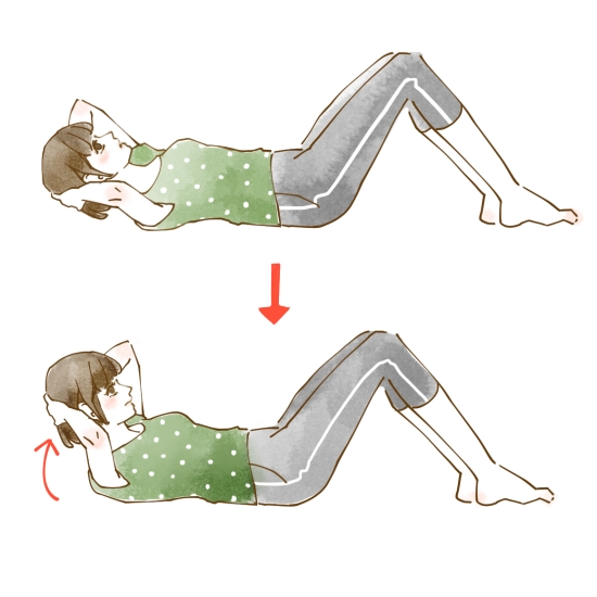 腹筋運動のやり方のイラスト