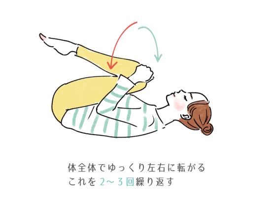 寝転んで行うストレッチ